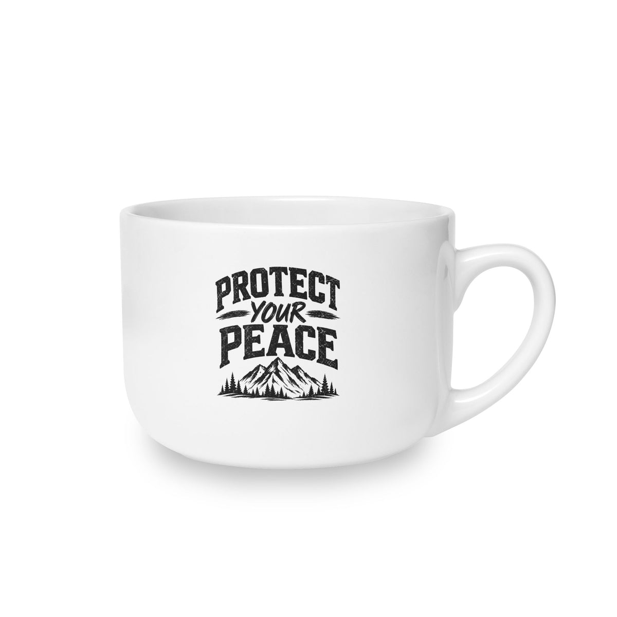 White Ceramic Latte Mug, 25oz