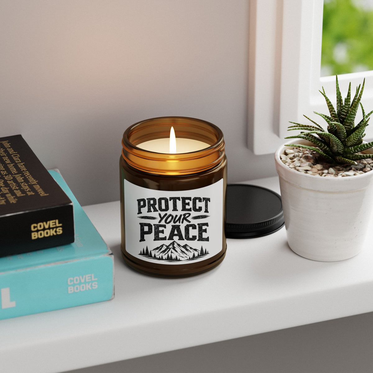 Scented Soy Candle (Multi-Size, Amber Jar)